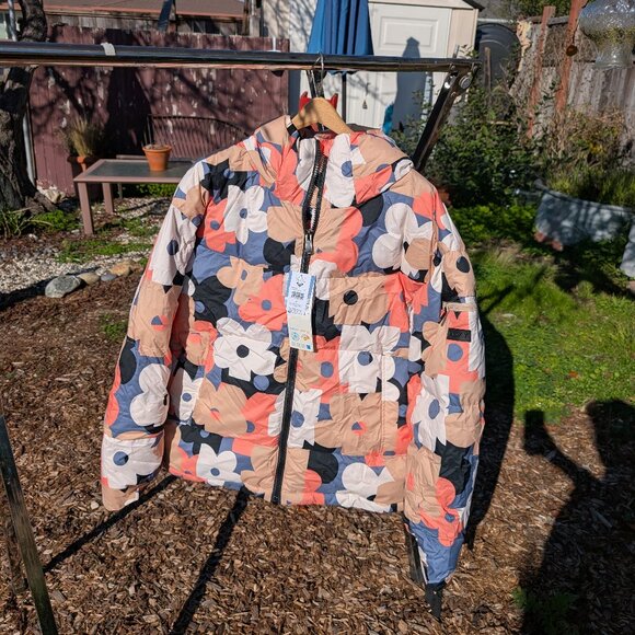 Roxy snowboard jacket XL - flower print pastel colors - Picture 1 of 10